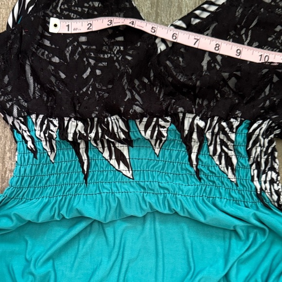 Zebra Black and Teal Maxi Dress - Picture 6 of 8